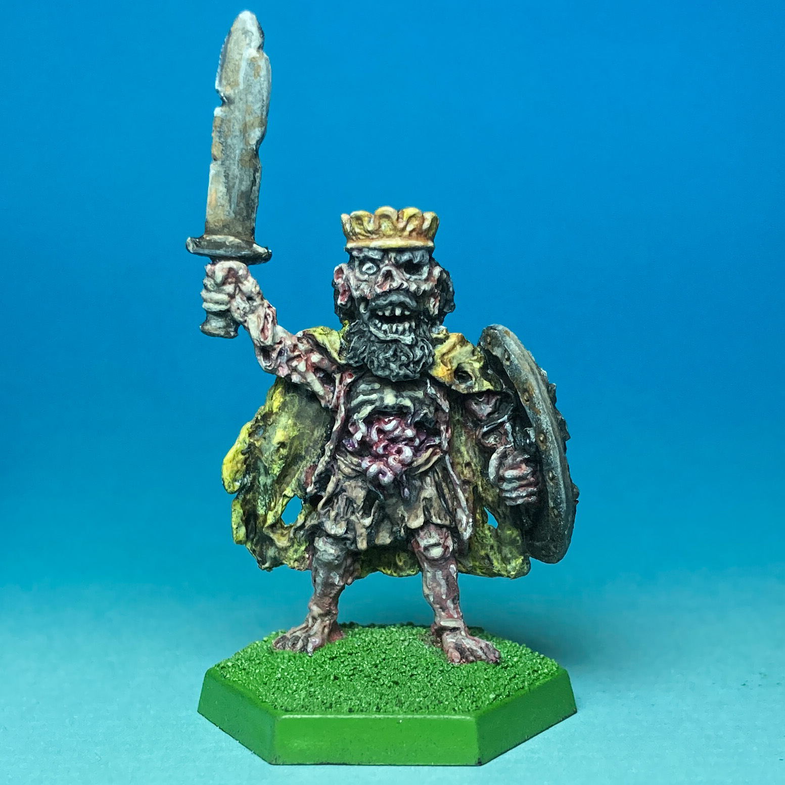 Zombie: Leader in Crown, with Sword & Shield